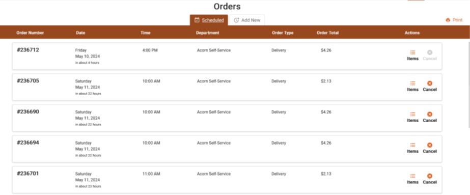 scheduled orders